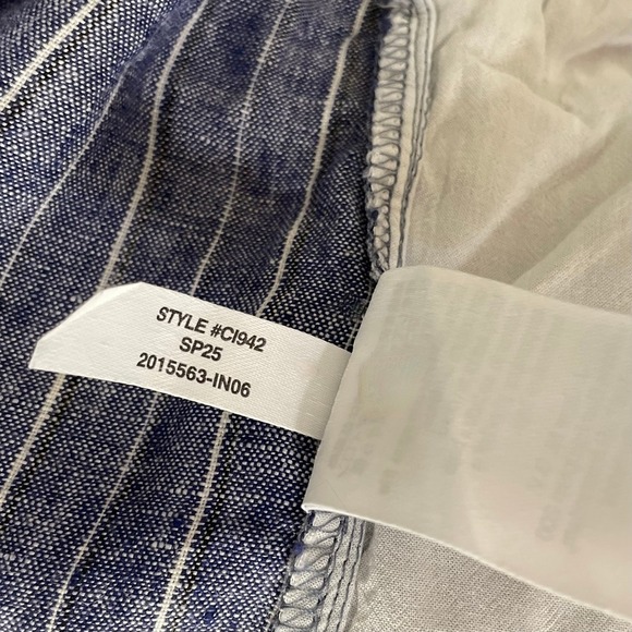 NEW!! J. CREW New Soliel Pants Striped Linen Blue & White Elastic Waist X-Large - Picture 14 of 15
